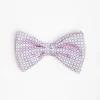 Pink Pre-Knotted Silk Bowtie - Small Geometric Pattern
