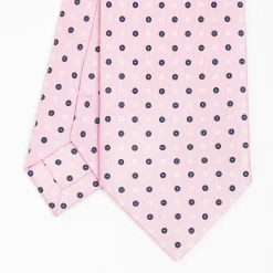 Pink Sartorial Classic Silk Tie - Small Flower Pattern
