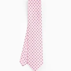 Pink Sartorial Classic Silk Tie - Small Flower Pattern