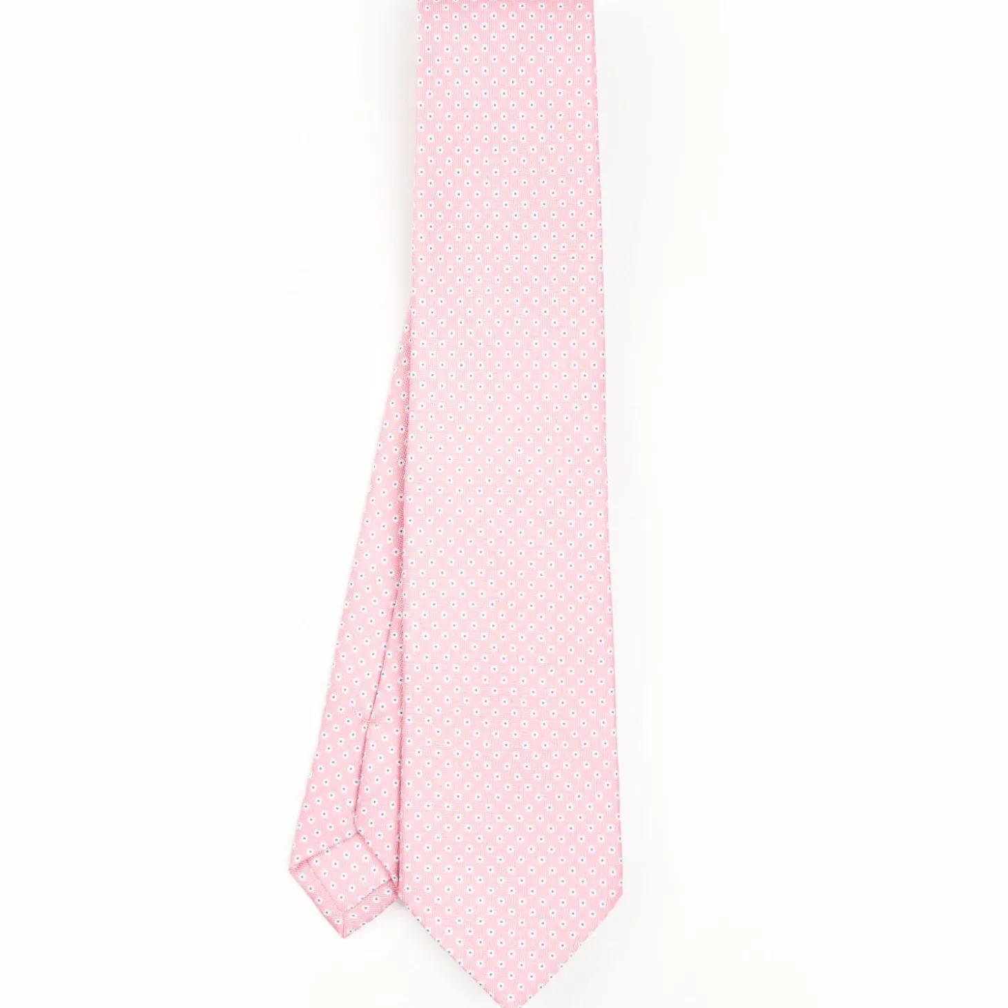 Pink Sartorial Classic Silk Tie - Small Flower Pattern