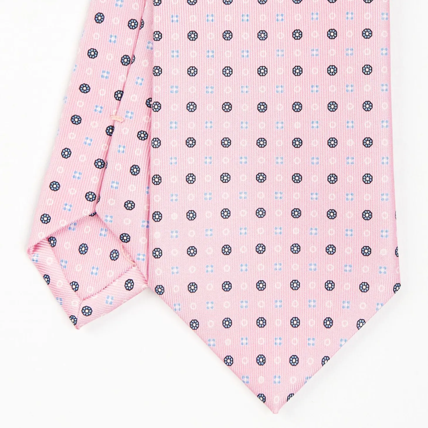 Pink Sartorial Classic Silk Tie - Small Flower Pattern