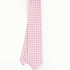 Pink Sartorial Classic Silk Tie - Small Flower Pattern
