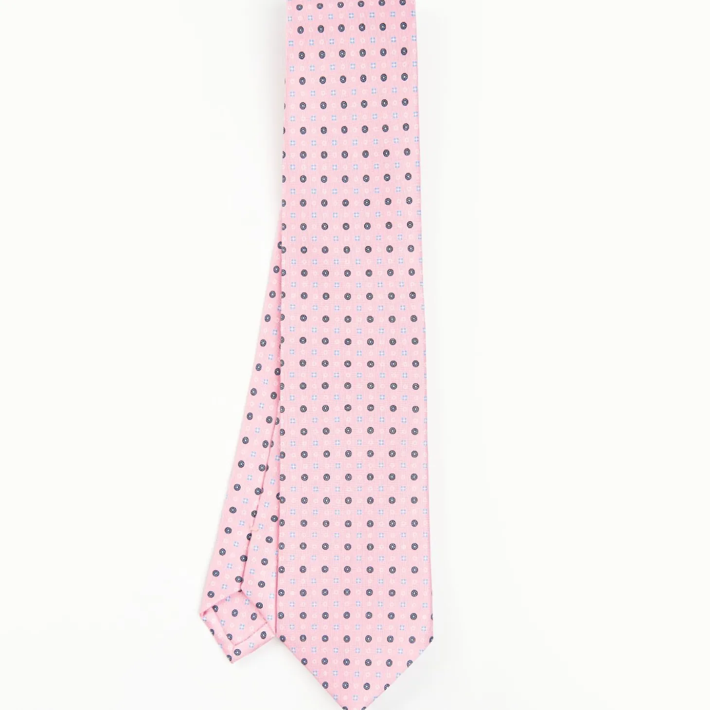 Pink Sartorial Classic Silk Tie - Small Flower Pattern