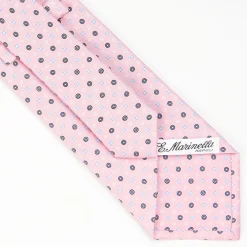 Pink Sartorial Classic Silk Tie - Small Flower Pattern