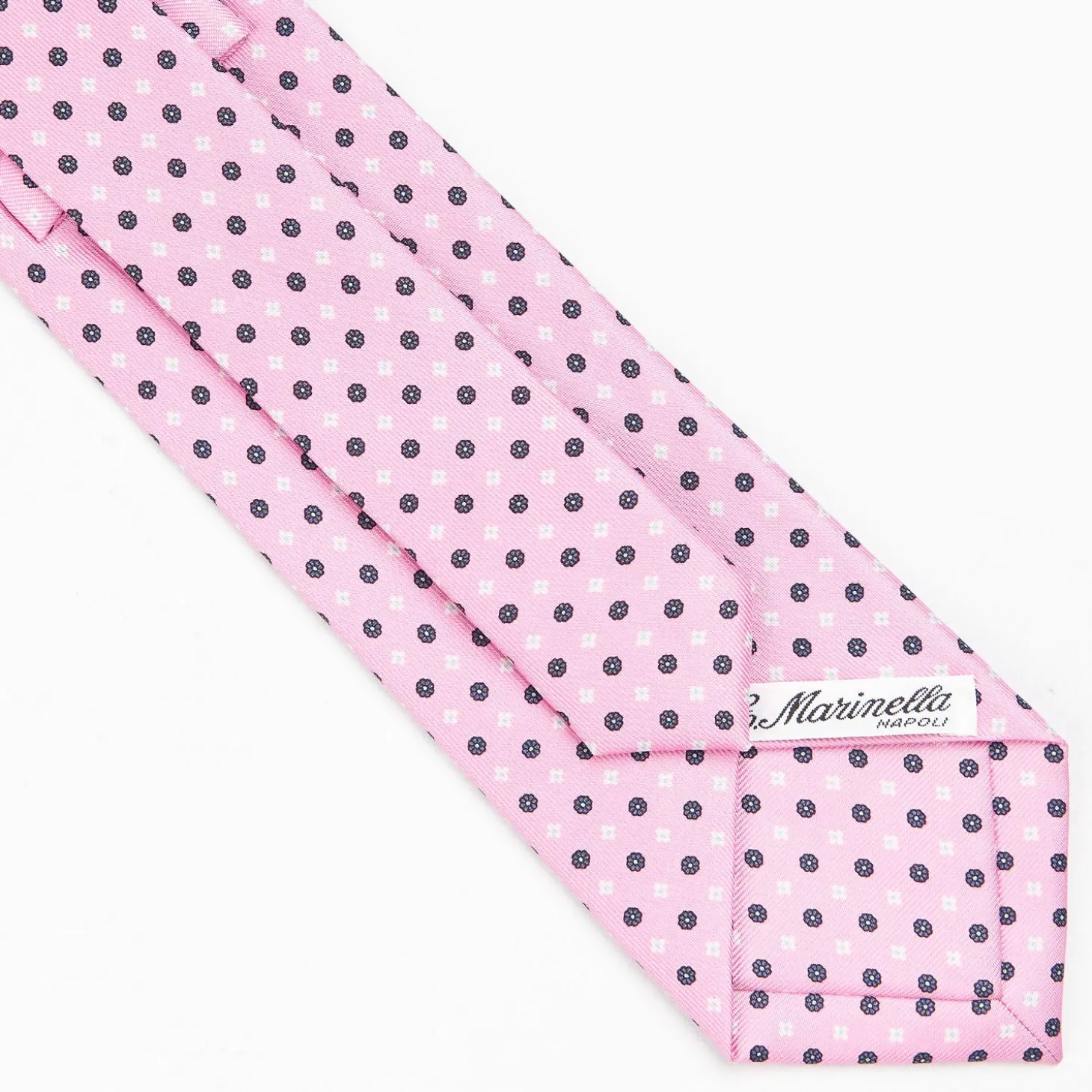 Pink Sartorial Classic Silk Tie - Small Flower Pattern