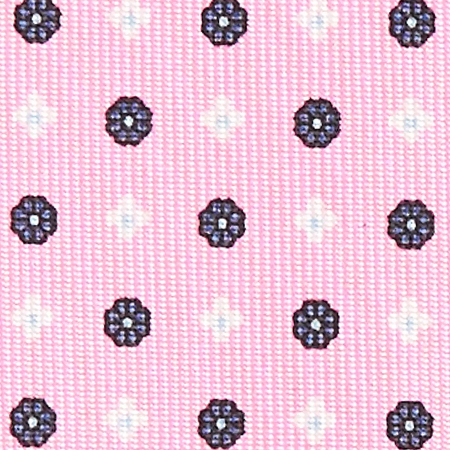 Pink Sartorial Classic Silk Tie - Small Flower Pattern