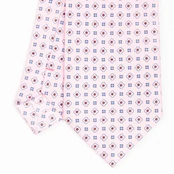Pink Sartorial Classic Silk Tie - Small Flower Pattern