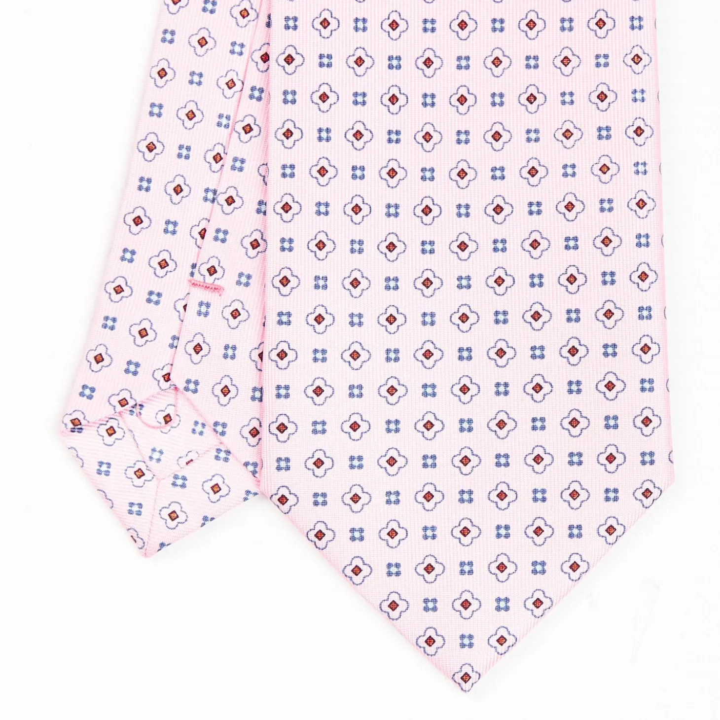 Pink Sartorial Classic Silk Tie - Small Flower Pattern