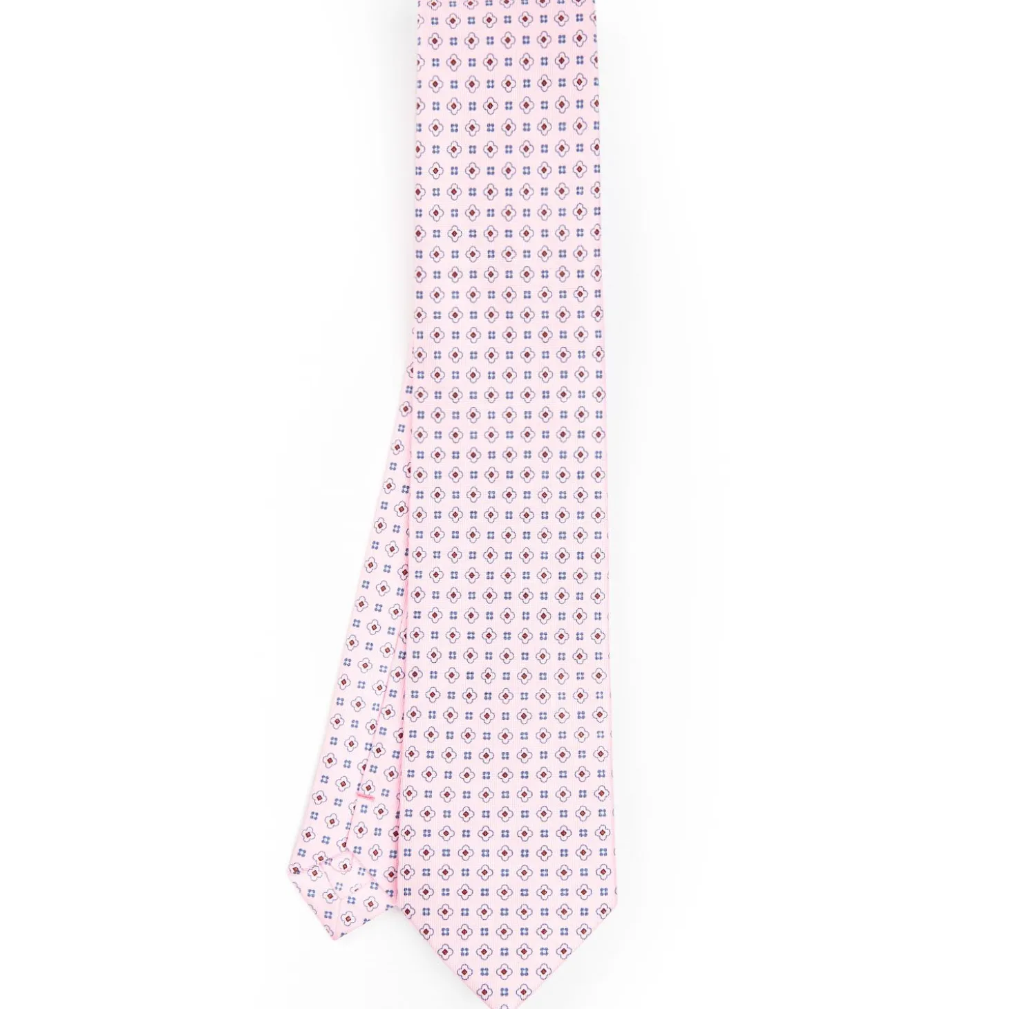 Pink Sartorial Classic Silk Tie - Small Flower Pattern