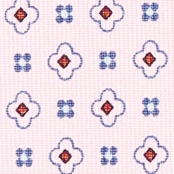 Pink Sartorial Classic Silk Tie - Small Flower Pattern