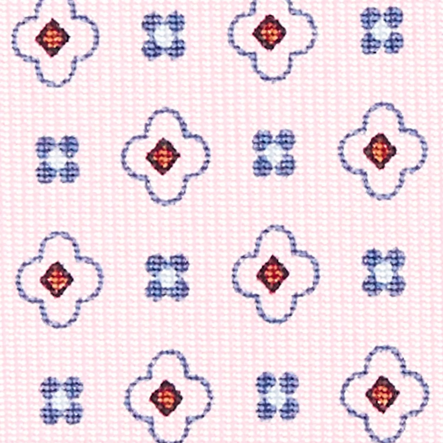 Pink Sartorial Classic Silk Tie - Small Flower Pattern