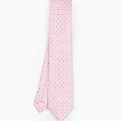 Pink Sartorial Classic Silk Tie - Small Flower Pattern