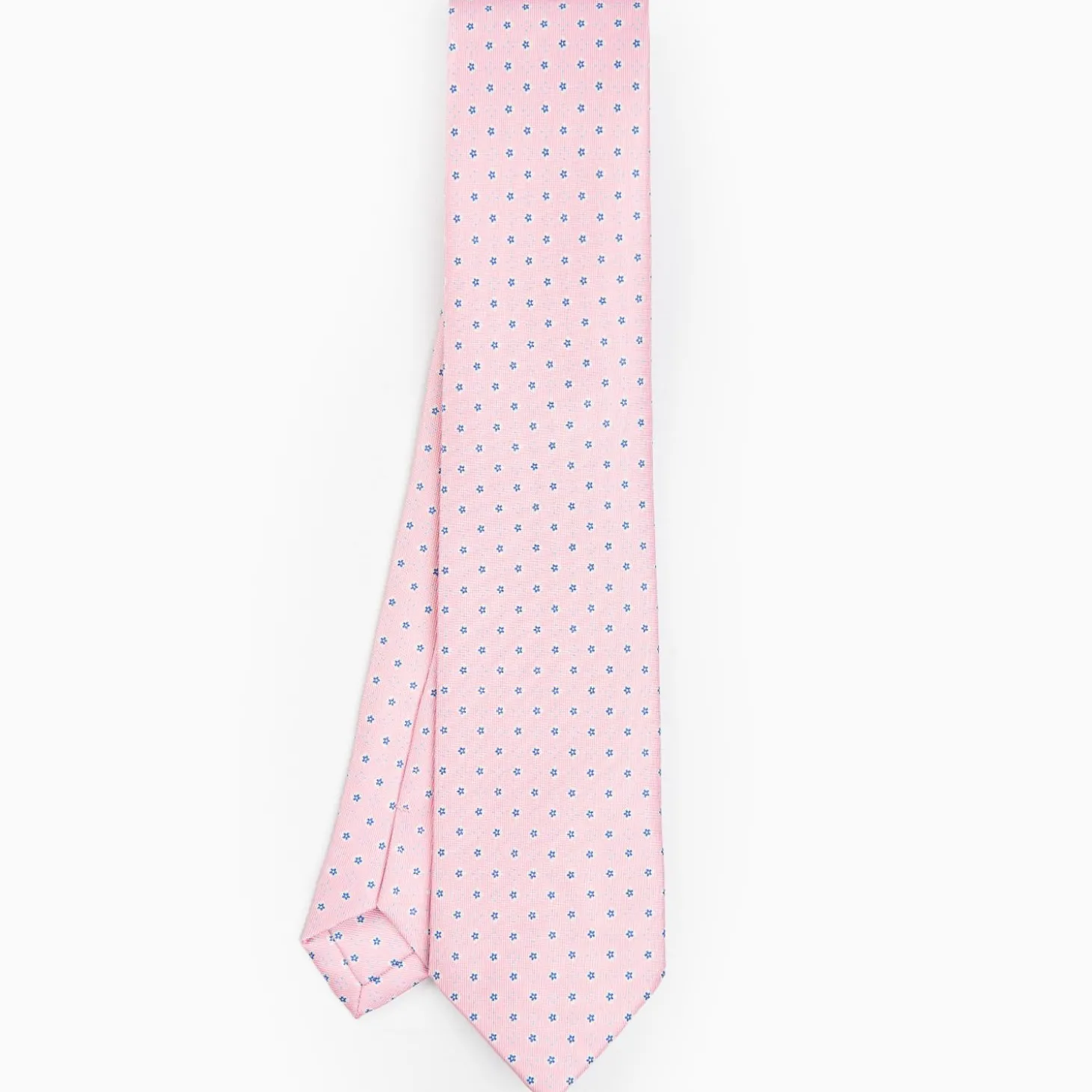 Pink Sartorial Classic Silk Tie - Small Flower Pattern