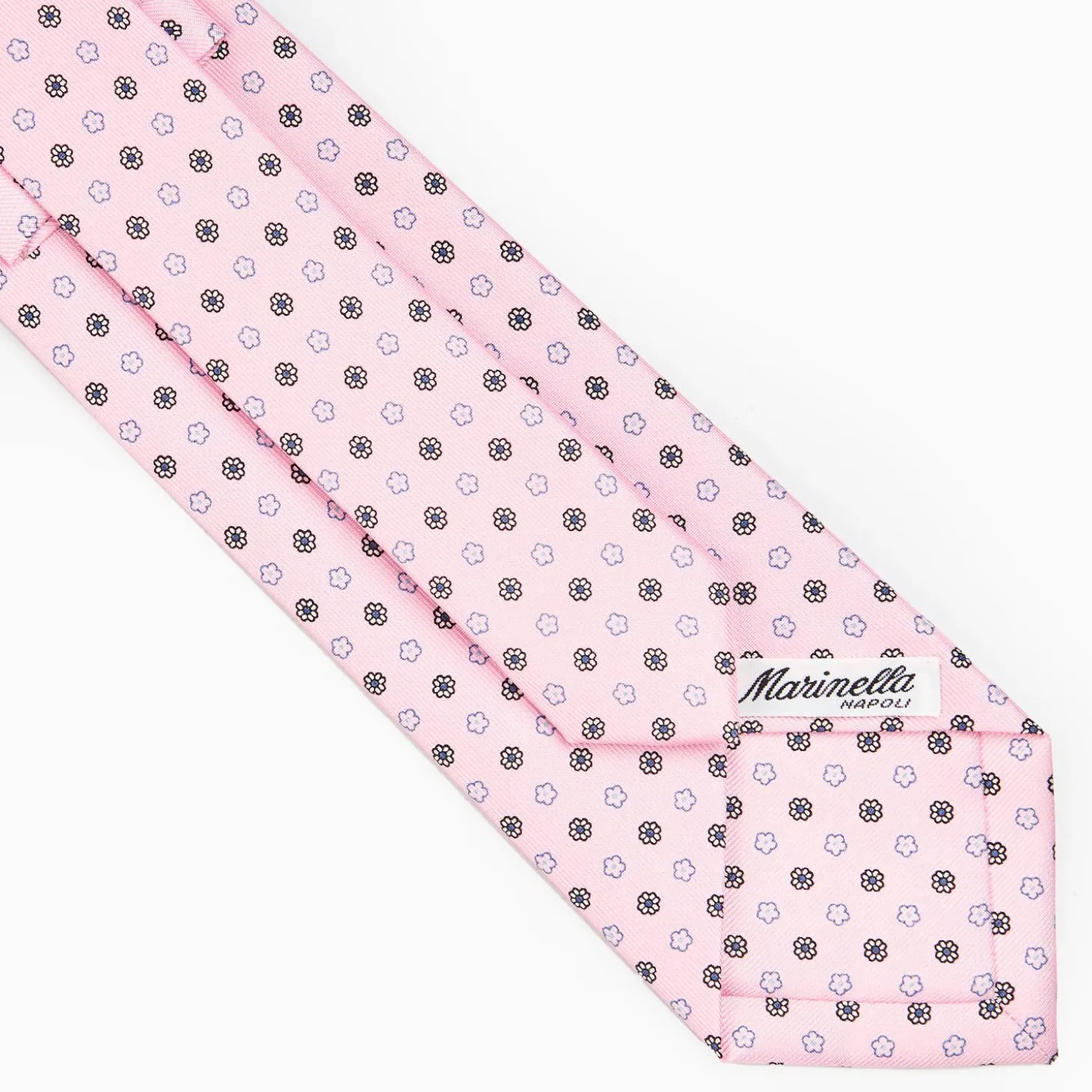 Pink Sartorial Classic Silk Tie - Small Flower Pattern