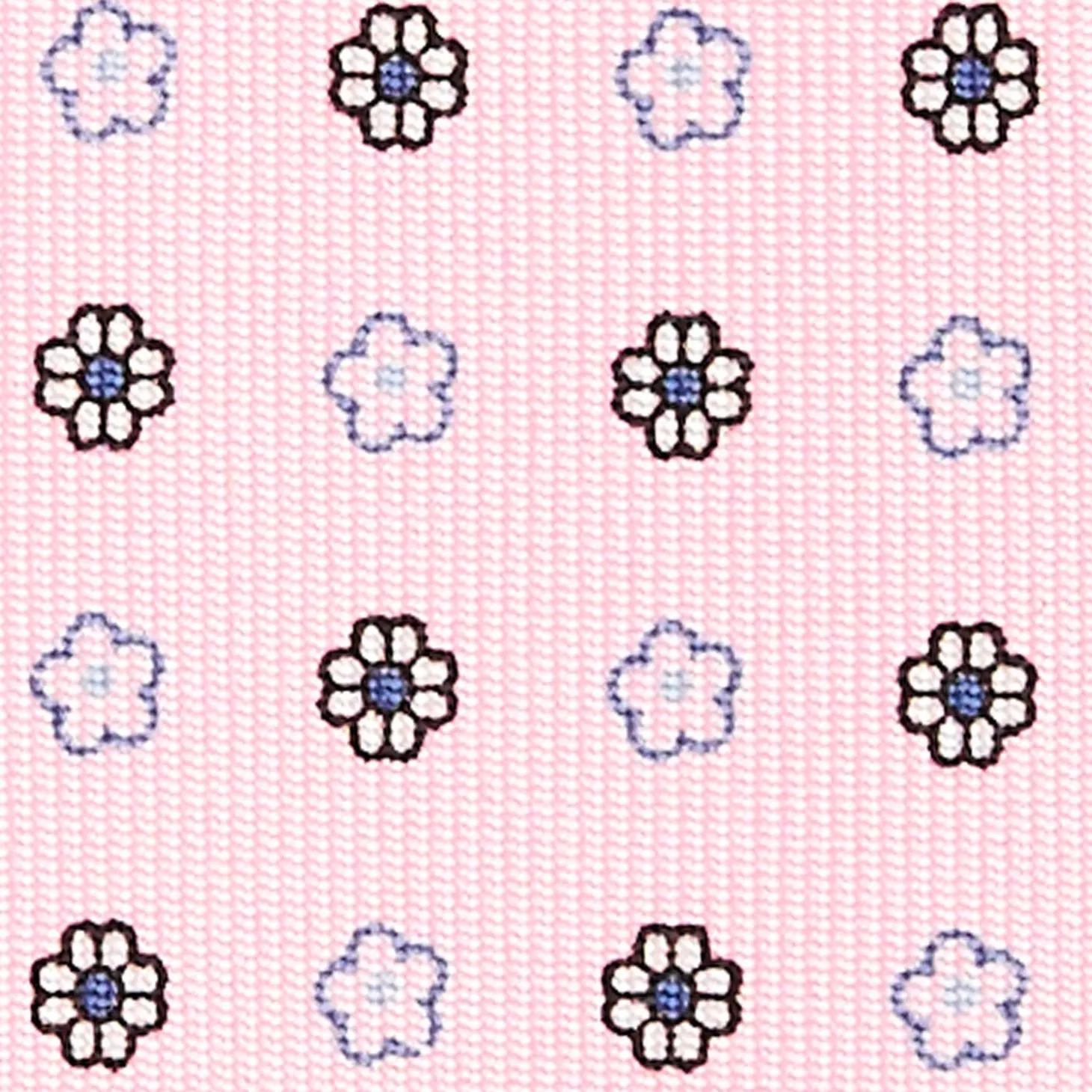 Pink Sartorial Classic Silk Tie - Small Flower Pattern
