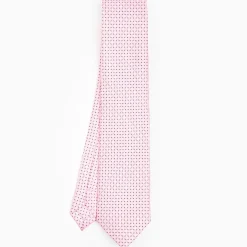 Pink Sartorial Classic Silk Tie - Small Flower Pattern
