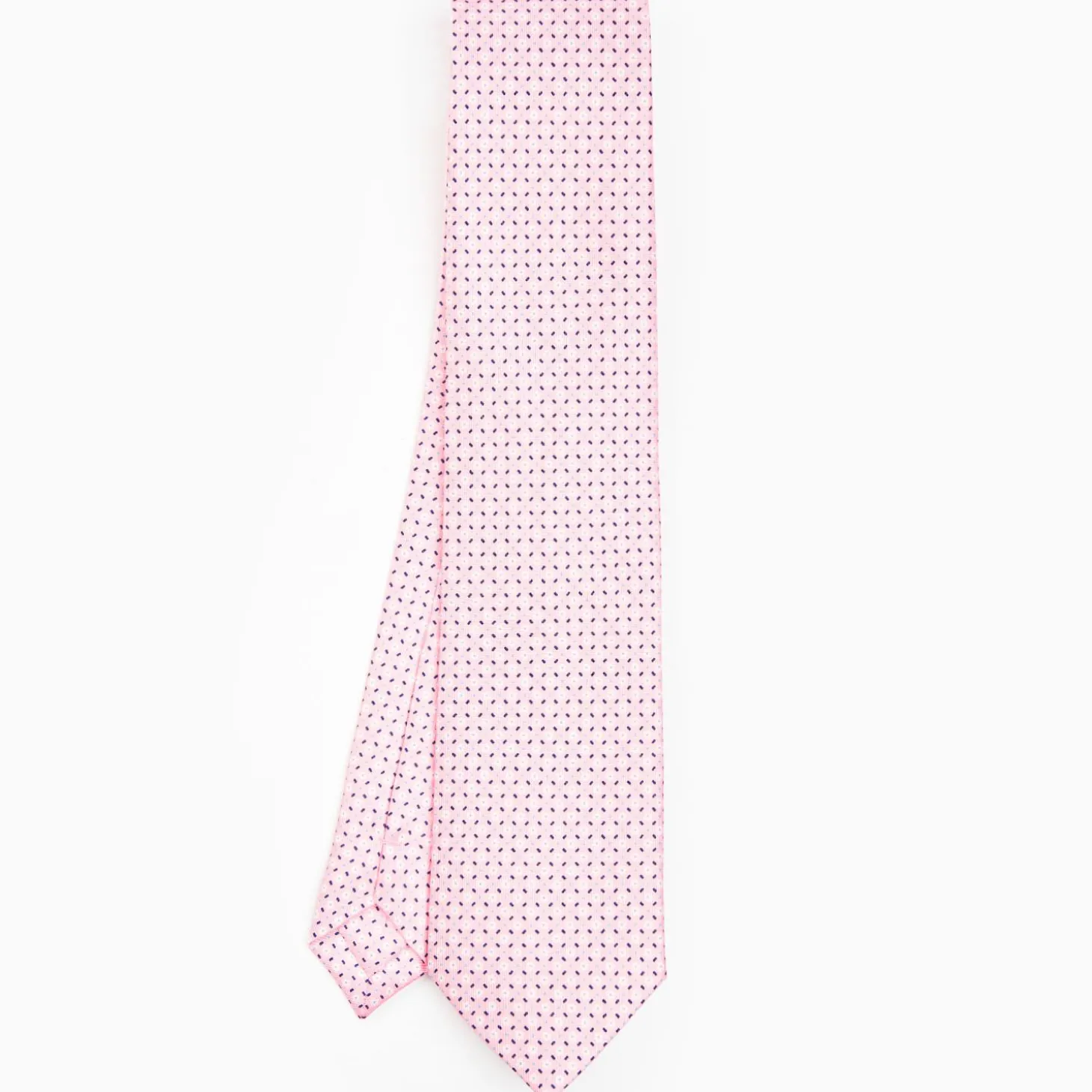 Pink Sartorial Classic Silk Tie - Small Flower Pattern