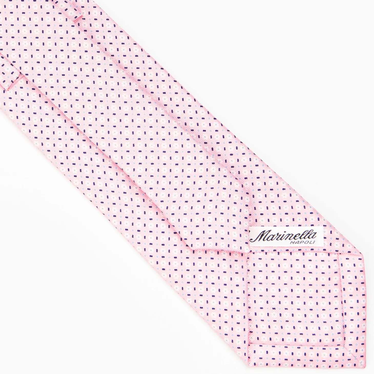 Pink Sartorial Classic Silk Tie - Small Flower Pattern