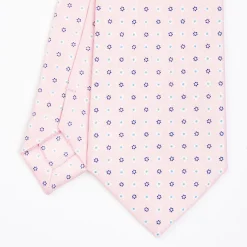 Pink Sartorial Classic Silk Tie - Small Flower Designs