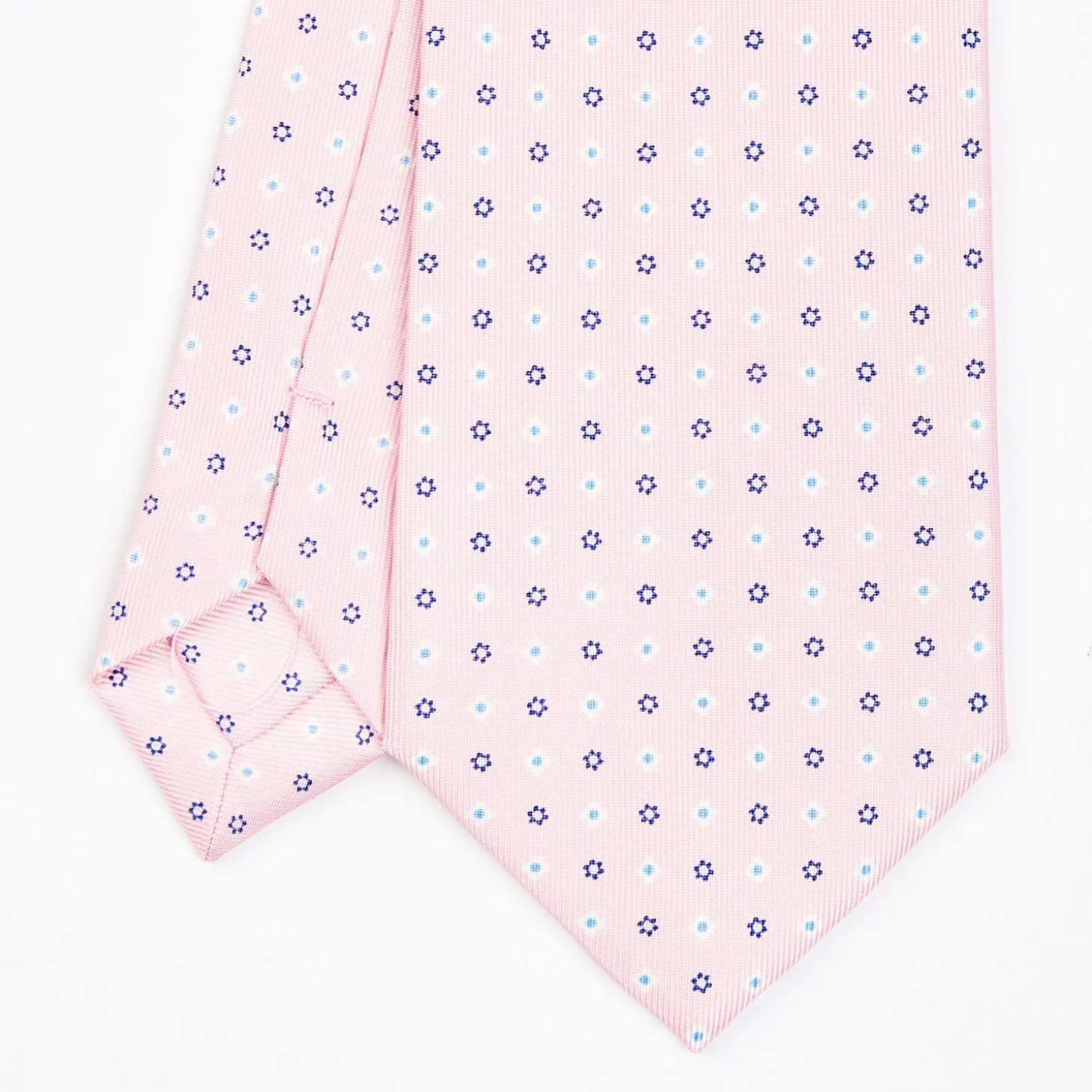 Pink Sartorial Classic Silk Tie - Small Flower Designs