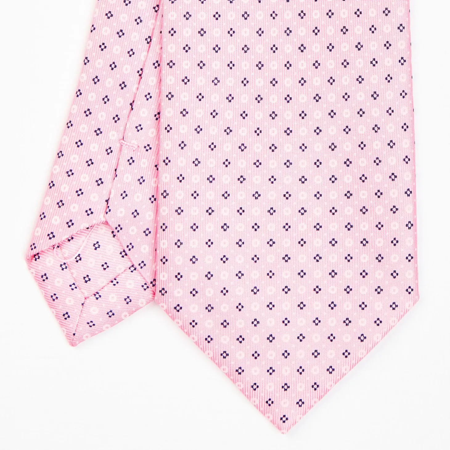 Pink Sartorial Classic Silk Tie - Small Flower Designs