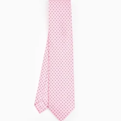 Pink Sartorial Classic Silk Tie - Small Flower Designs