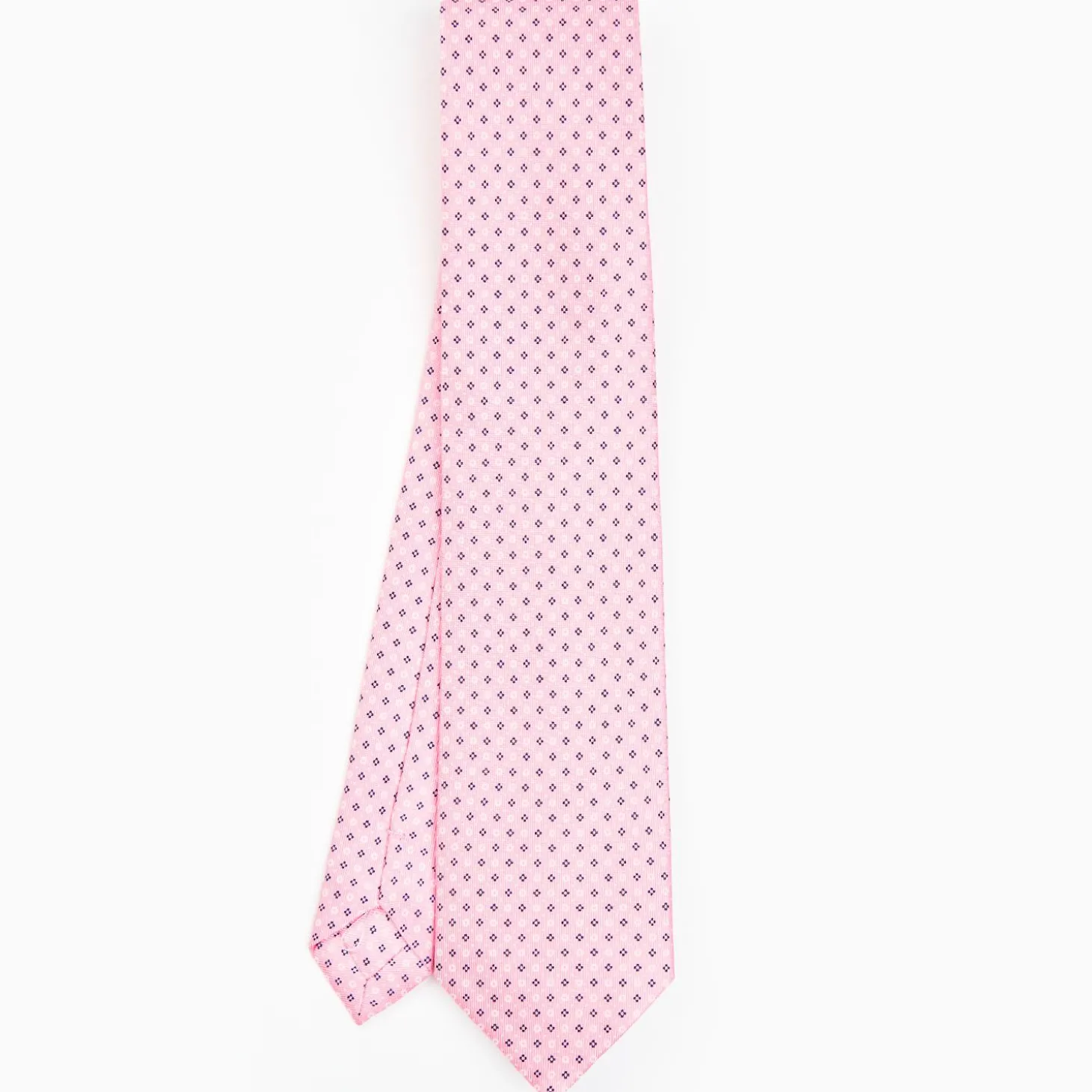 Pink Sartorial Classic Silk Tie - Small Flower Designs