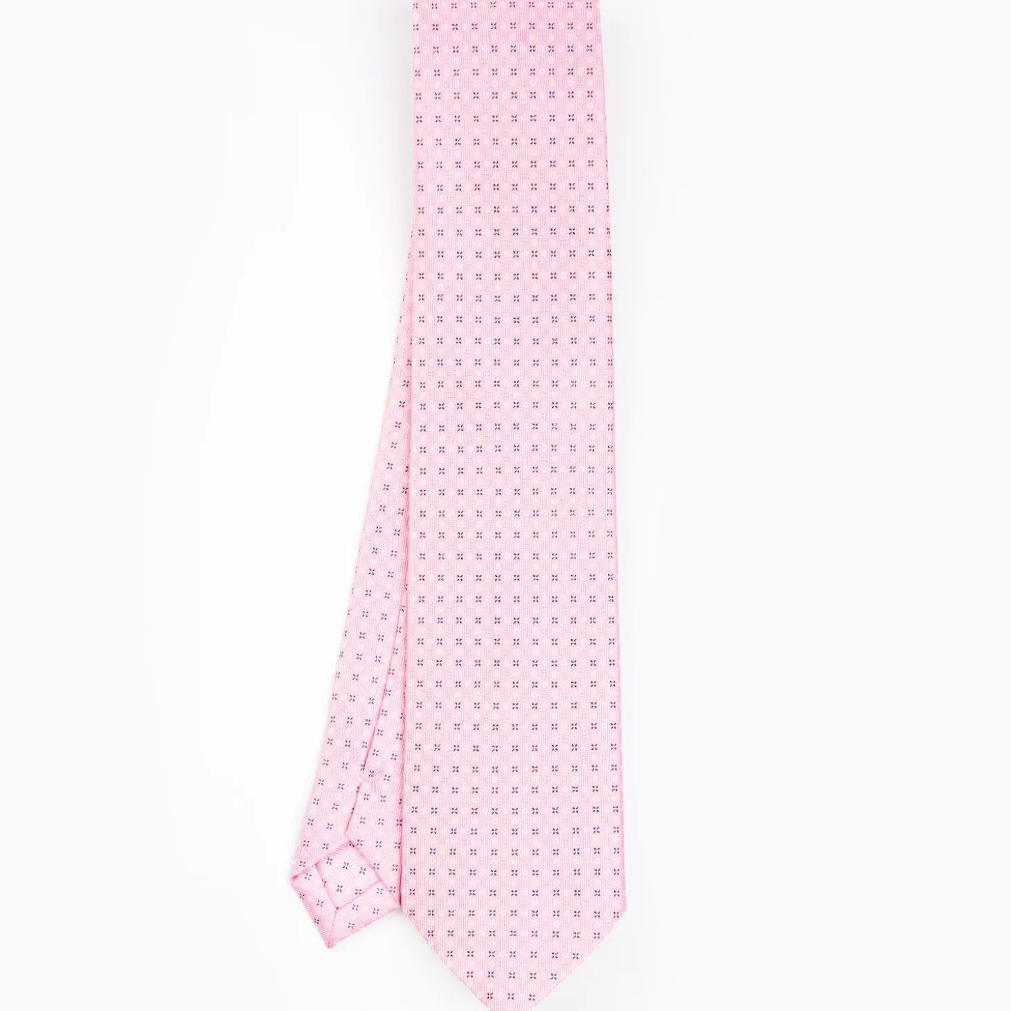 Pink Sartorial Classic Silk Tie - Small Flower Pattern