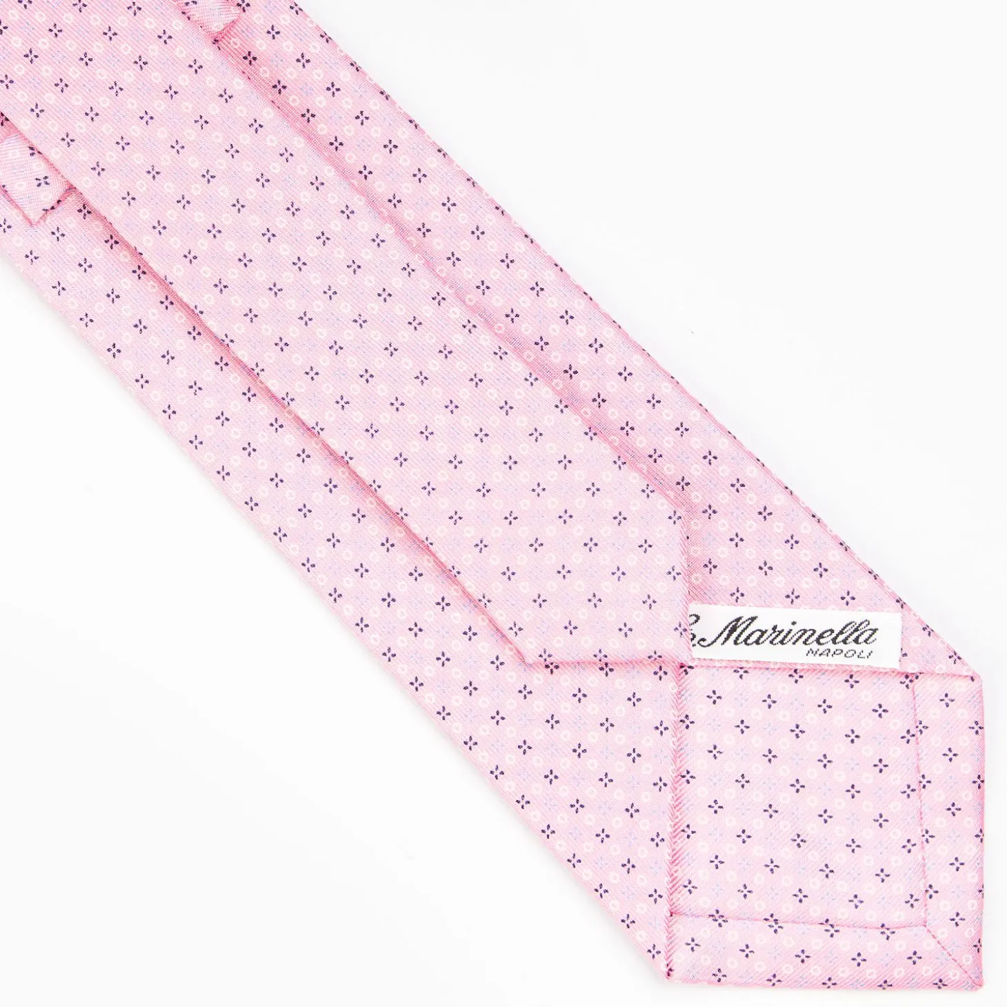 Pink Sartorial Classic Silk Tie - Small Flower Pattern