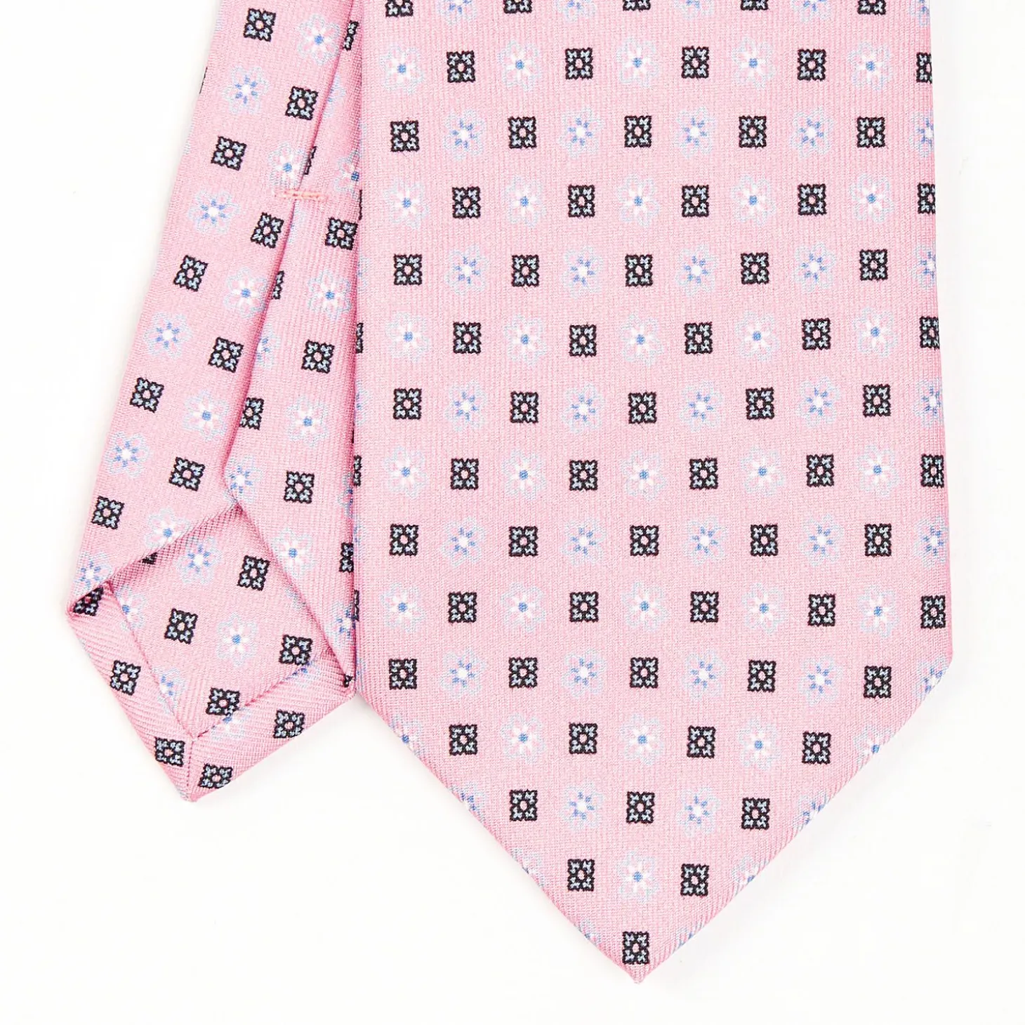 Pink Sartorial Classic Tie - Small Flower Pattern