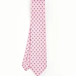 Pink Sartorial Classic Tie - Small Flower Pattern