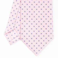 Pink Sartorial Classic Tie - Small Flower Pattern