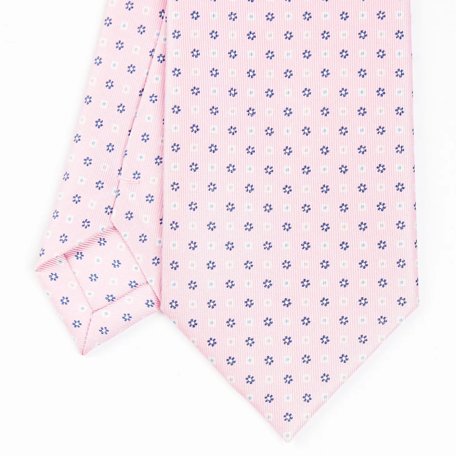 Pink Sartorial Classic Tie - Small Flower Pattern