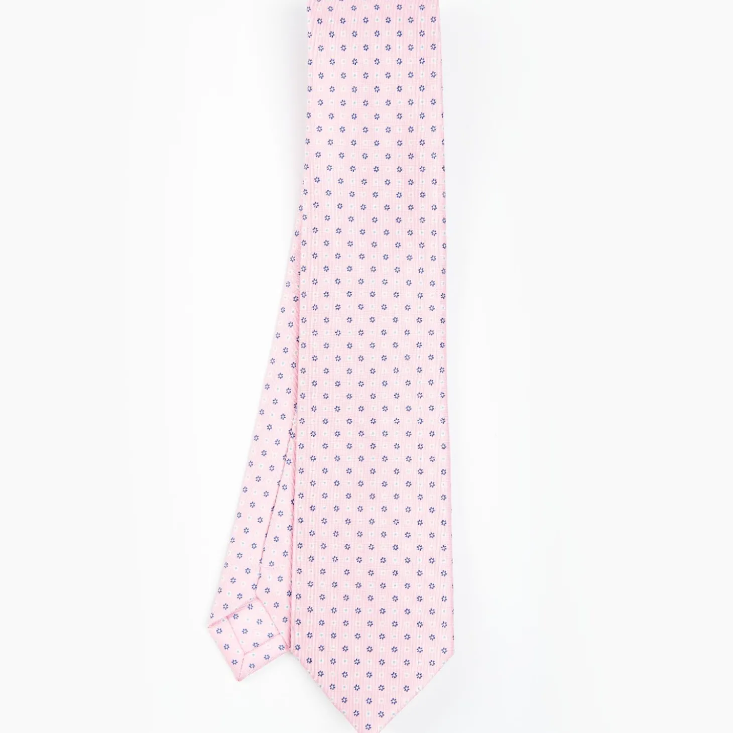 Pink Sartorial Classic Tie - Small Flower Pattern