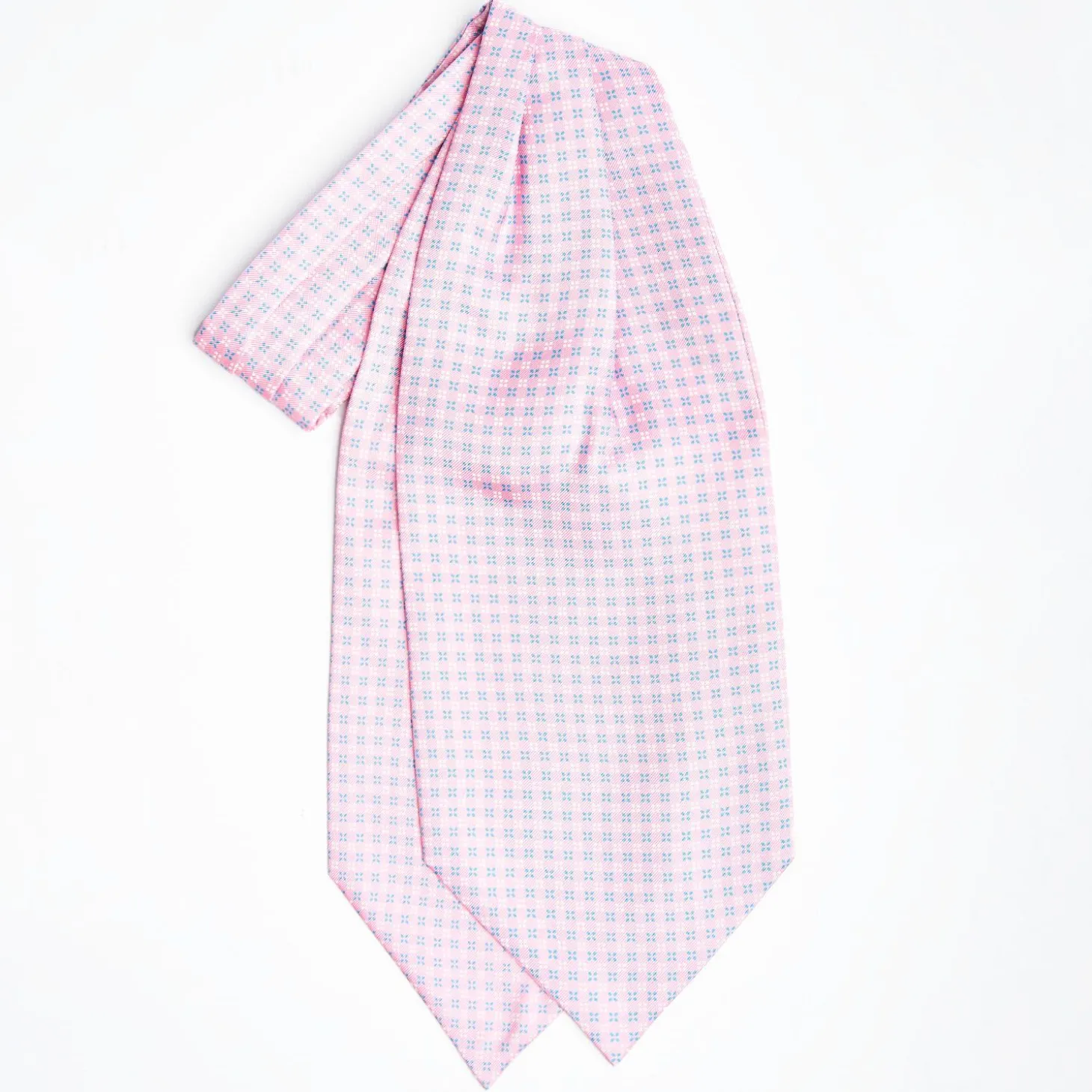Pink Silk Ascot Tie - Small Flower Designs