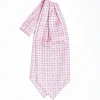Pink Silk Ascot Tie - Small Flower Designs
