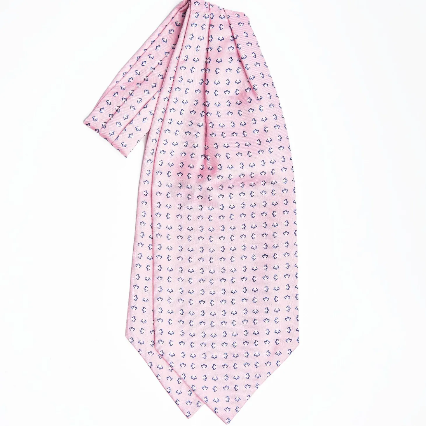 Pink Silk Ascot Tie - Small Flower Designs