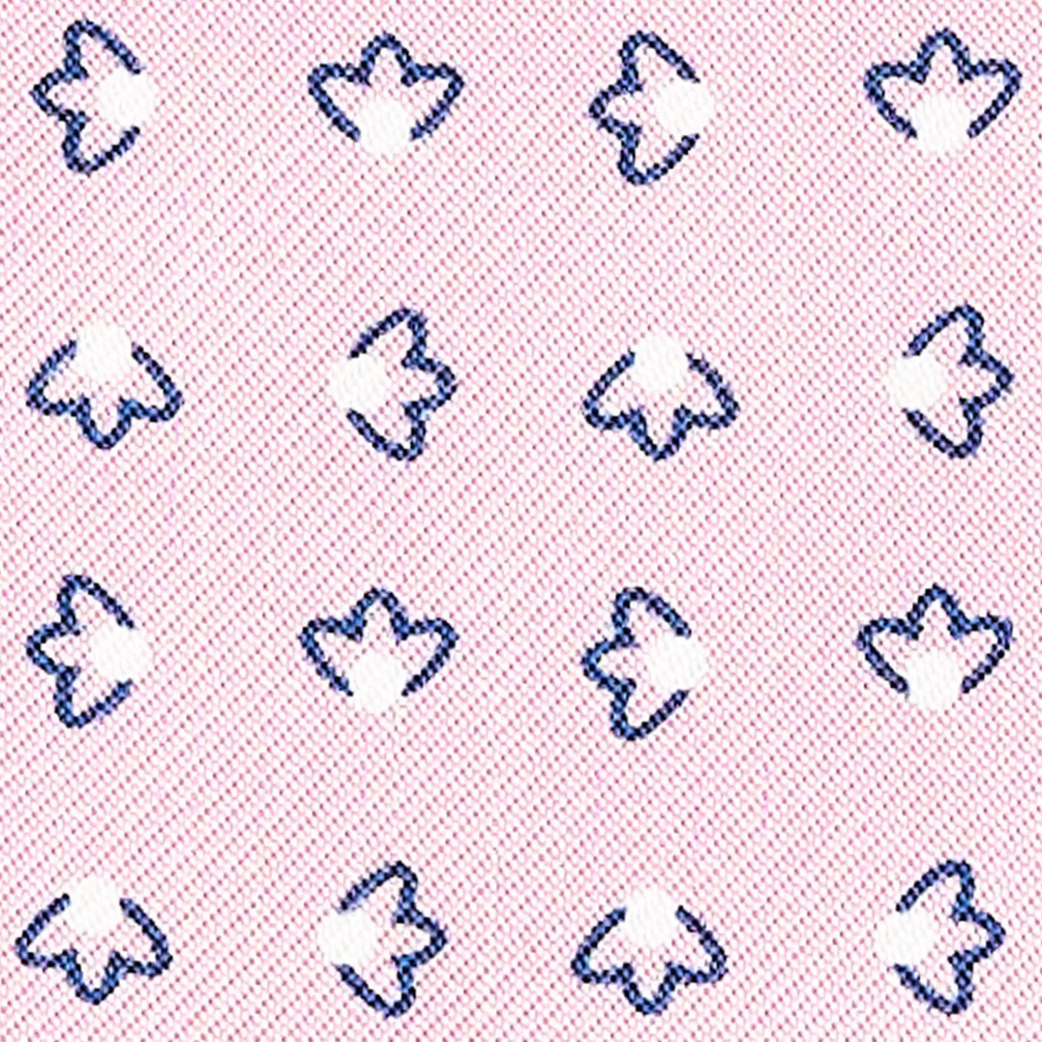 Pink Silk Ascot Tie - Small Flower Designs