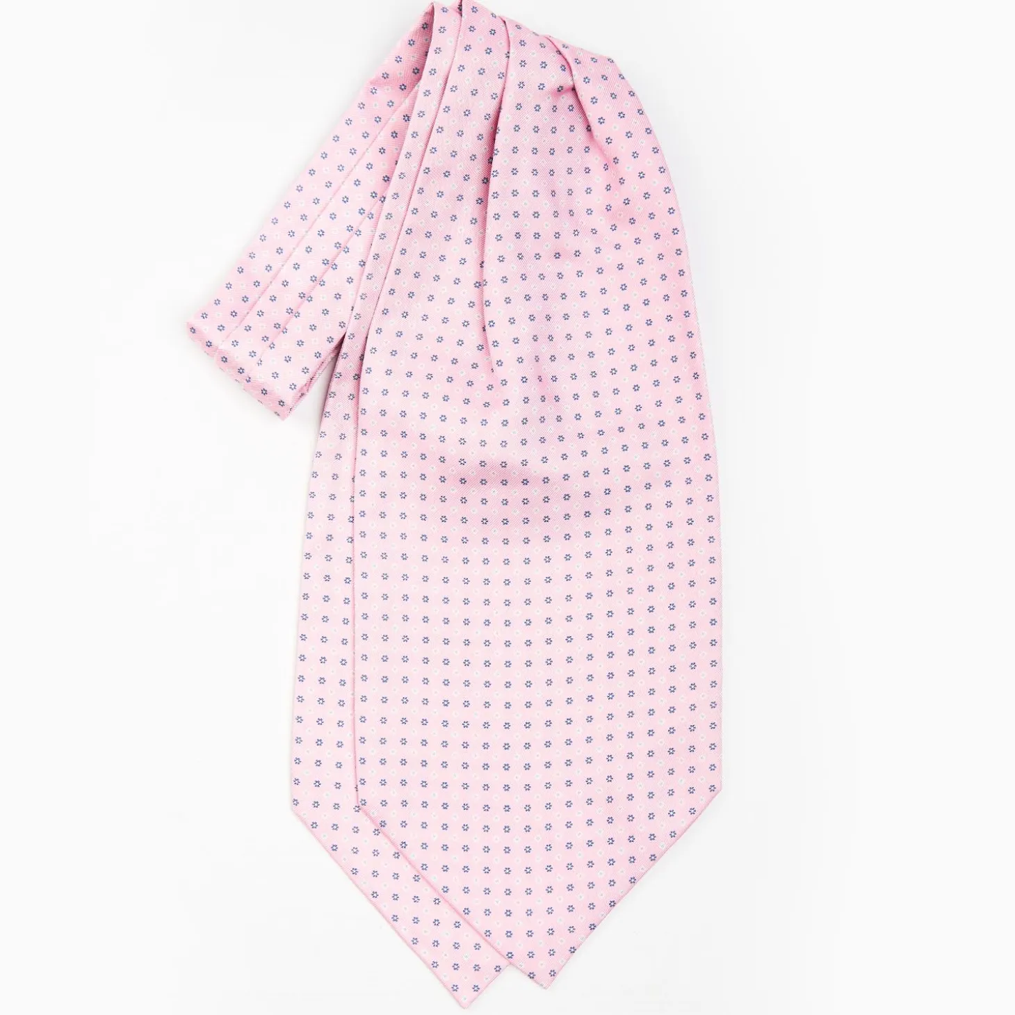 Pink Silk Ascot Tie - Small Flower Designs