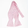 Pink Silk Bowtie To Self-Tie Small Geometric Pattern