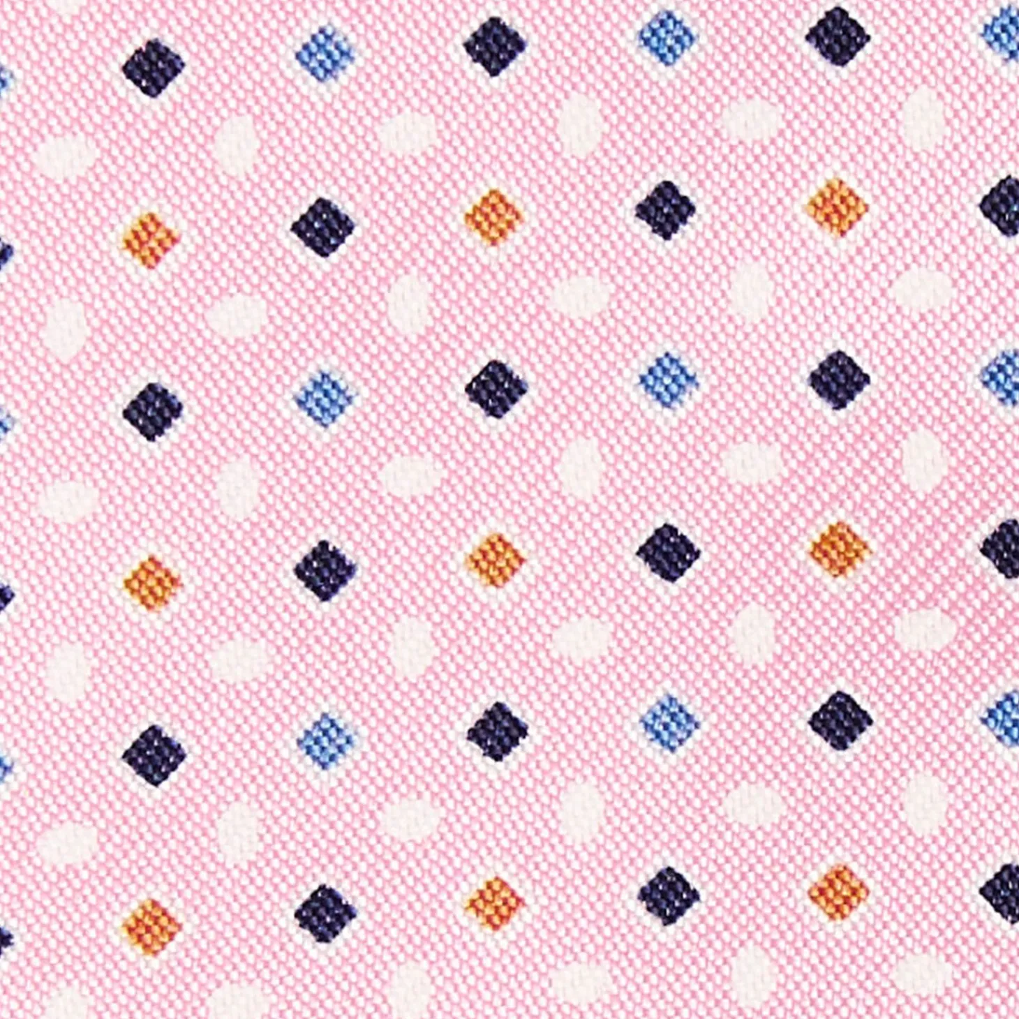 Pink Silk Bowtie To Self-Tie Small Geometric Pattern