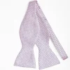 Pink Silk Bowtie To Self-Tie - Small Geometric Pattern