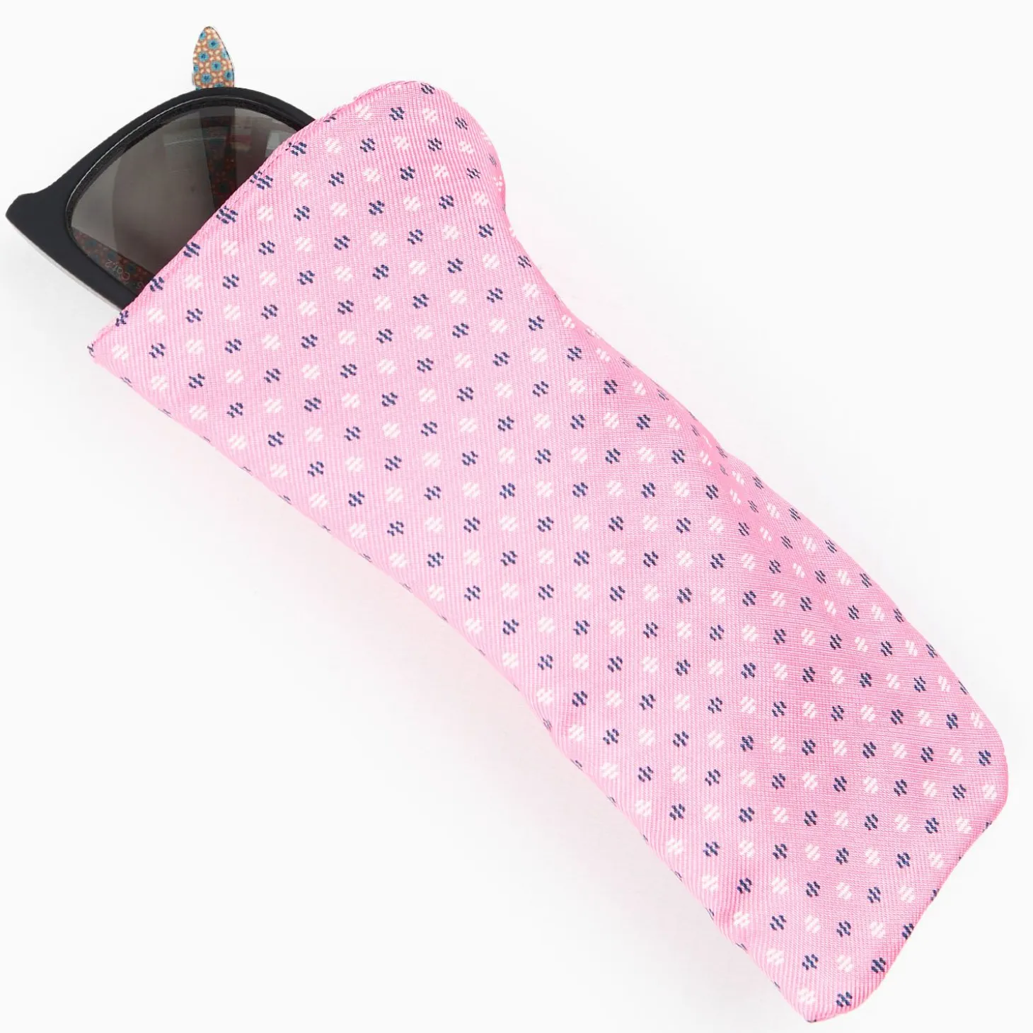 Pink Silk Glasses Case