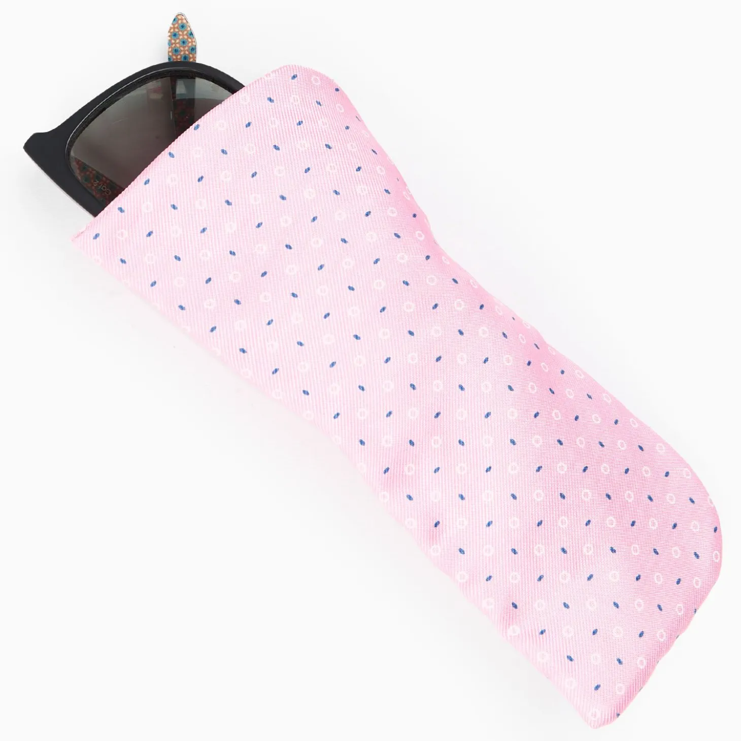 Pink Silk Glasses Case