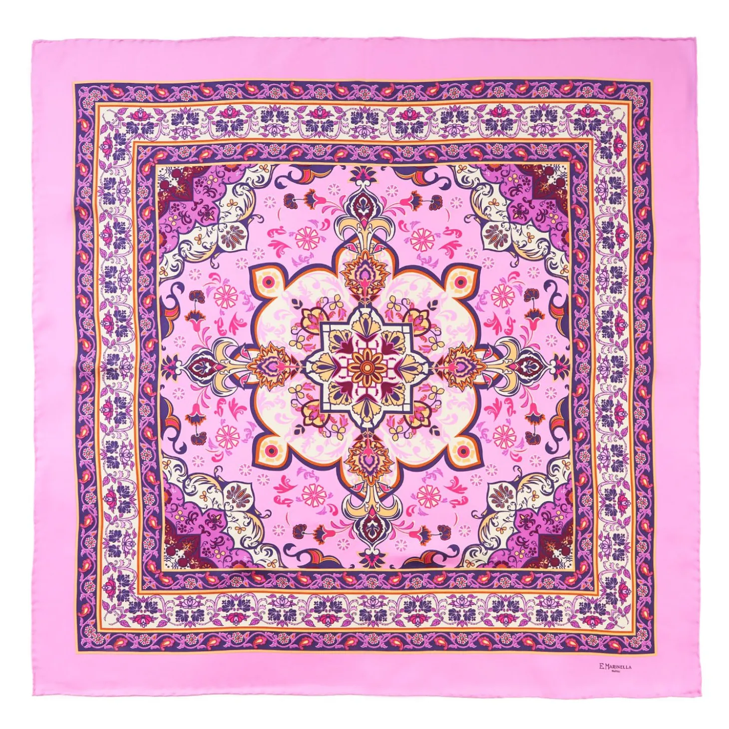 Pink Silk Scarf 90 - Mediterranean Vibes