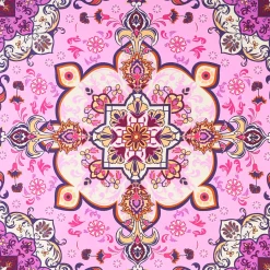 Pink Silk Scarf 90 - Mediterranean Vibes