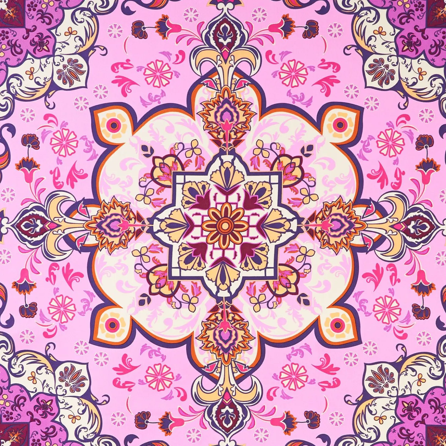 Pink Silk Scarf 90 - Mediterranean Vibes