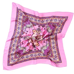 Pink Silk Scarf 90 - Mediterranean Vibes