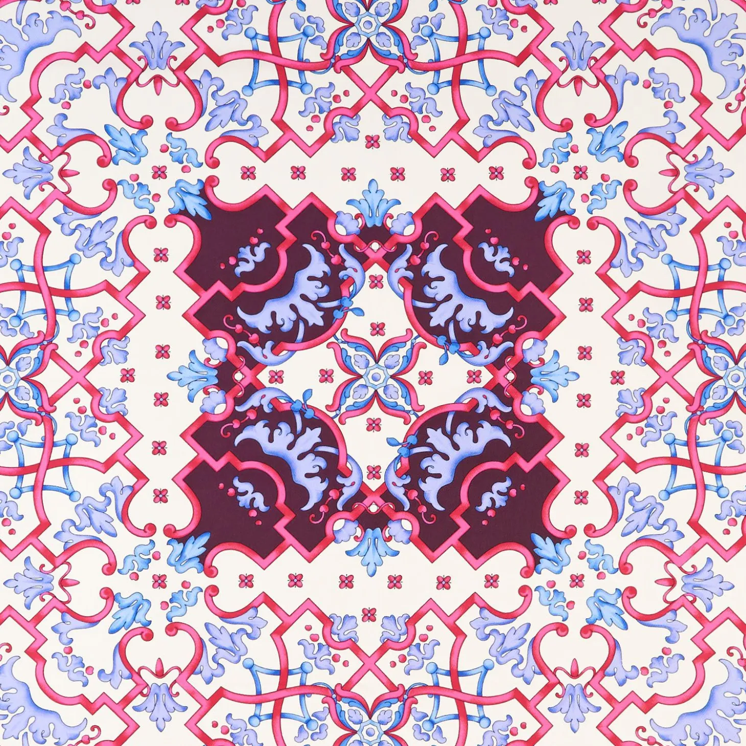 Pink Silk Scarf 90 - Mediterranean Vibes