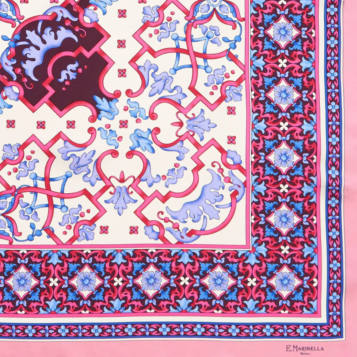 Pink Silk Scarf 90 - Mediterranean Vibes